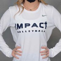 Impact Volleyball White Long Sleeve Women’s Tech front
