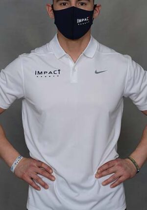 Impact Sports White Polo front